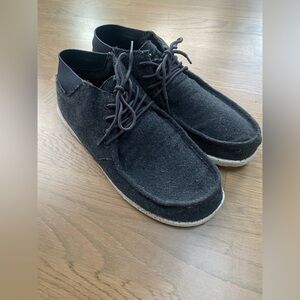 Hey Dude Wayne Men's Black Fabric Lace up Loafers Size 13 comfy casual